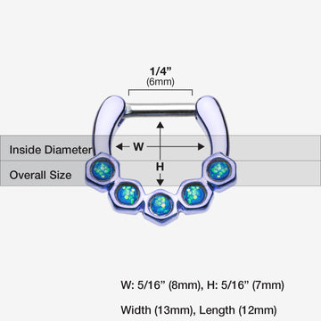 Detail View 1 of Colorline Opal Hexa Gemina Septum Clicker-Purple/Light Blue